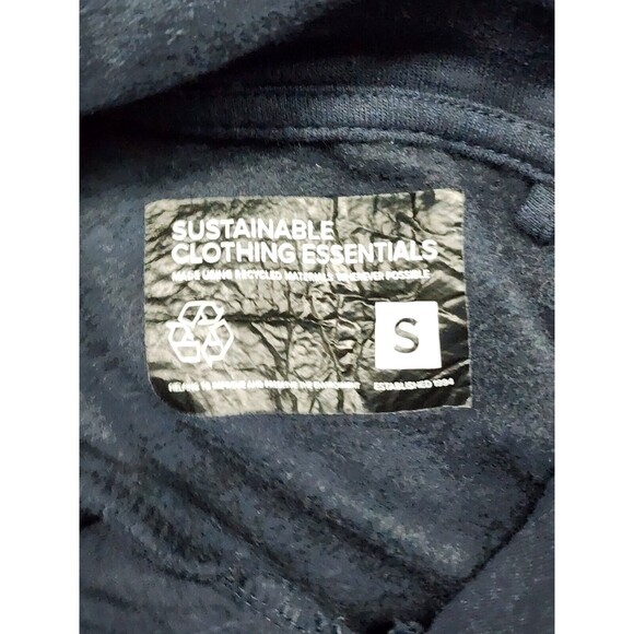Sustainable Clothing Essentials Hoodie Men's Blue  Grey Pullover Size S - Picture 4 of 7